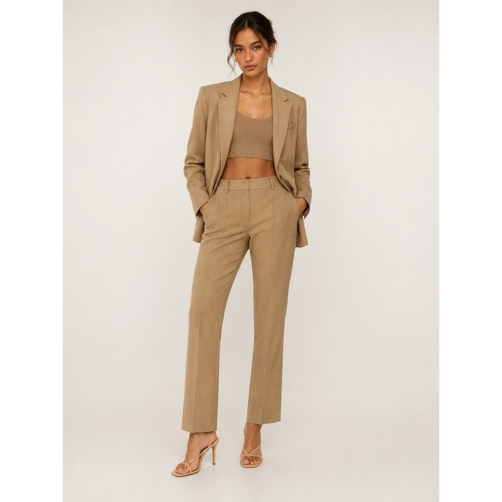 Aritzia Babaton Mid-Rise Flare Wide-Leg Program Pant -Heather Gold Beige- Size 2